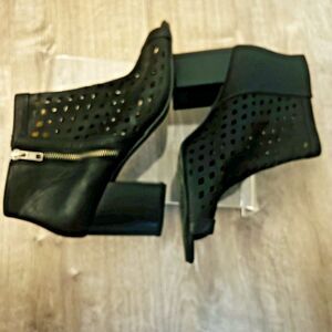 JellyPop‎ Terrence Caged Open Toe Ankle Boots 3" Heel Black Womens Size 11